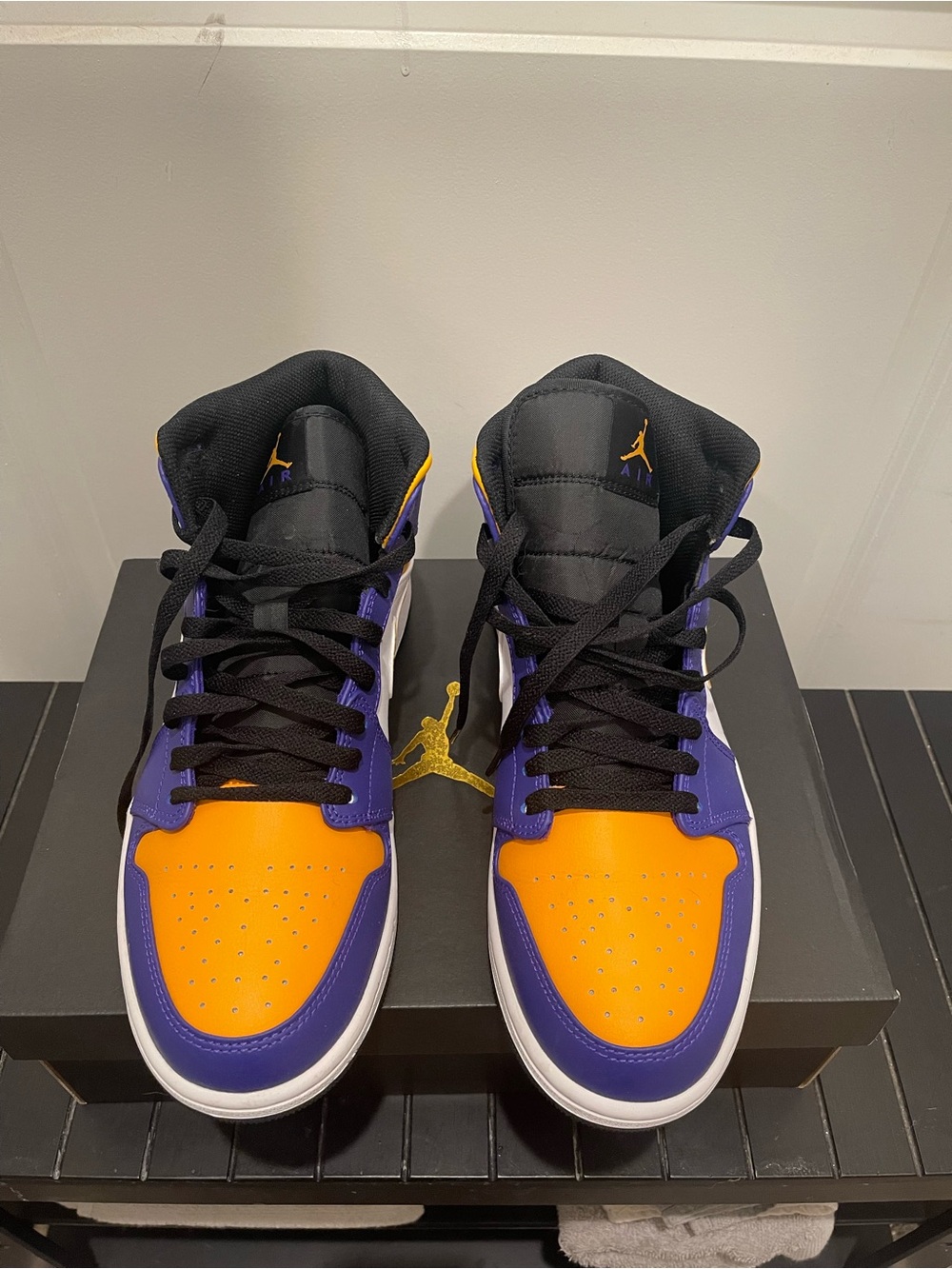 Nike Air Jordan 1 Mid - Gold, Purple & Black. LA Laker Colors
